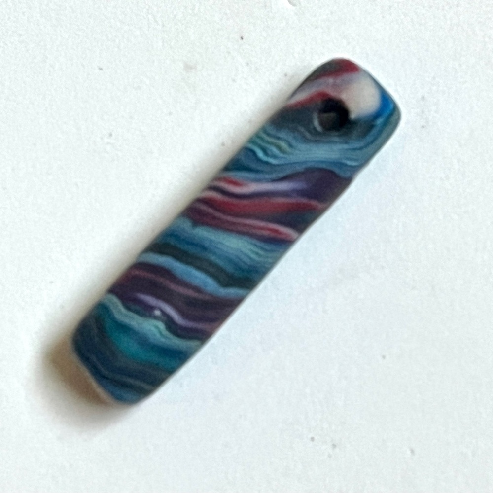 Stunning! Striated Multicolor Abstract Pendant. New